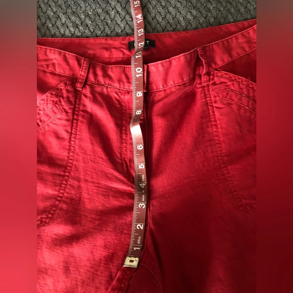 Loft Slim Ankle Crop Mid Rise Linen Blend Pants size 14 - Picture 8 of 10